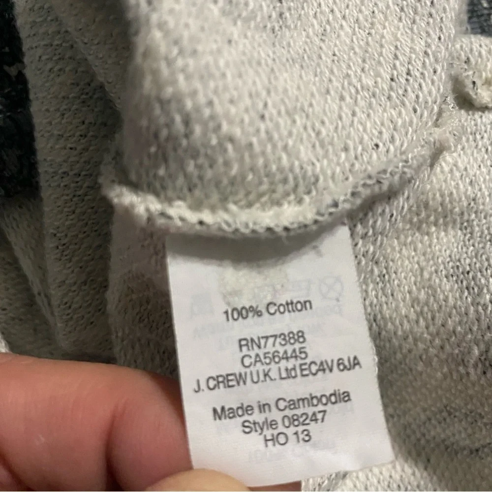 J Crew Gray Black Mosaic Tile Thick Short Sleeve Cotton T Shirt